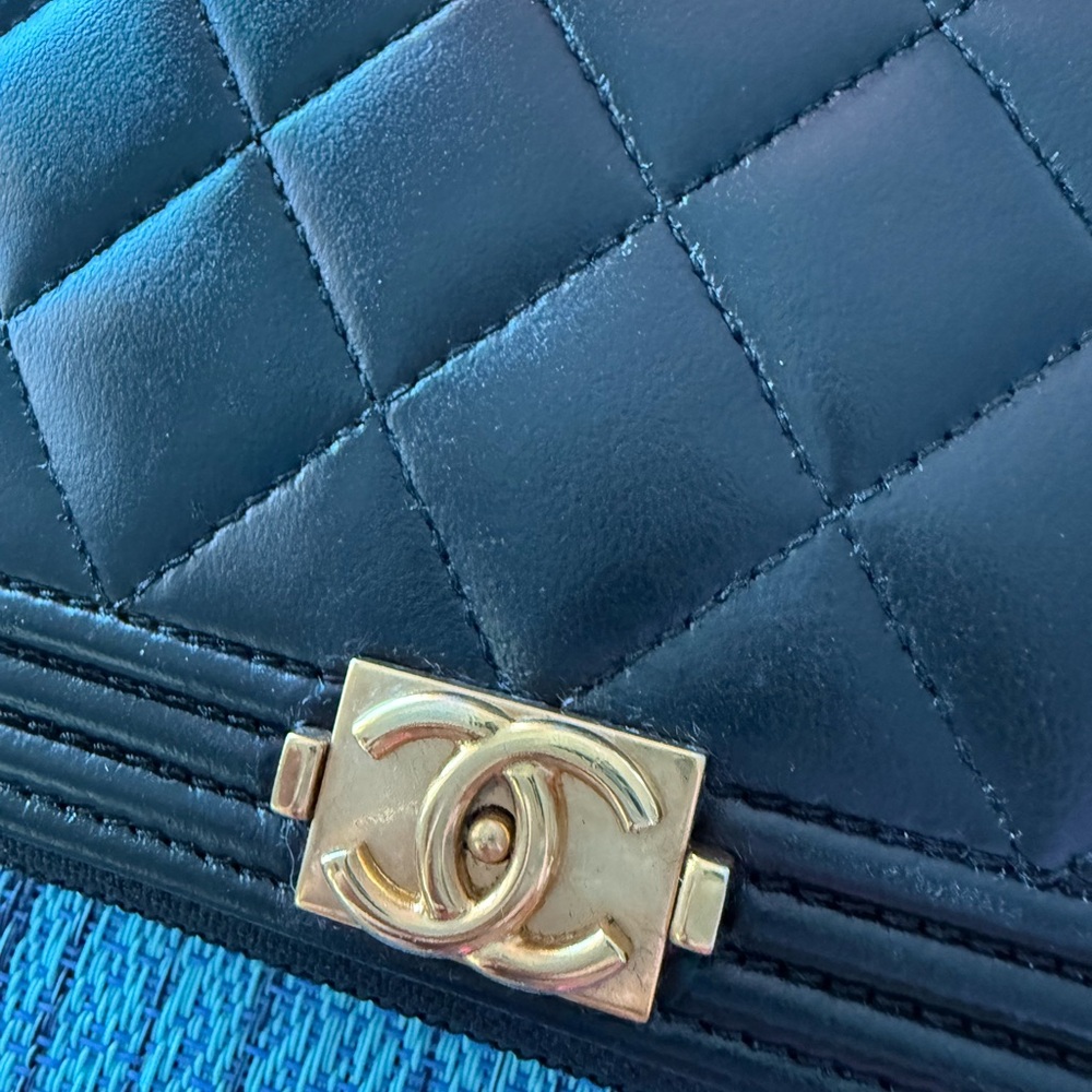 CHANEL Black Quilted Boy Wallet-on-Chain with Gold Hardware - Picture 4 of 7